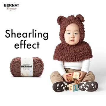 Bernat Sheepy Bunny Brown Yarn - 2 Pack of 250g/8.8oz - Nylon - 6 Super Bulky - Knitting/Crochet