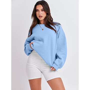 ANRABESS Sweatshirt for Women Oversized Crewneck Hoodies Fleece Casual Pullover Top Fall Fashion Out...