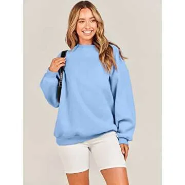 ANRABESS Sweatshirt for Women Oversized Crewneck Hoodies Fleece Casual Pullover Top Fall Fashion Outfits Clothes 2025 A1019 sky X-Large