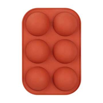 4Pack Sphere Silicone Molds, Silicon Dome mold semi sphere Baking Mould for Making Candy, Chocolate,Cake,Mousse,Jelly