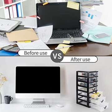 Rempry Mini Plastic Drawers Organizer for Office & Crafts