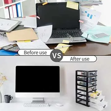 Rempry Mini Plastic Drawers Organizer for Office & Crafts