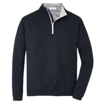 PETER MILLAR Perth Stretch Loop Terry Quarter-Zip Black - L
