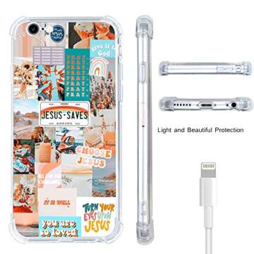 mehidpur Christian Quotes Collage Case for iPhone 7/8/SE,Christian Jesus Positivity Motivational Quotes Case for Man Women Teen,Soft TPU Bumper Case Compatible for iPhone 7/8/SE