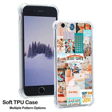 mehidpur Christian Quotes Collage Case for iPhone 7/8/SE,Christian Jesus Positivity Motivational Quotes Case for Man Women Teen,Soft TPU Bumper Case Compatible for iPhone 7/8/SE