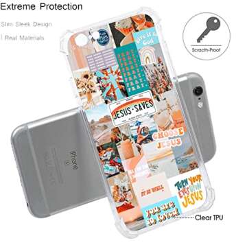 mehidpur Christian Quotes Collage Case for iPhone 7/8/SE,Christian Jesus Positivity Motivational Quotes Case for Man Women Teen,Soft TPU Bumper Case Compatible for iPhone 7/8/SE