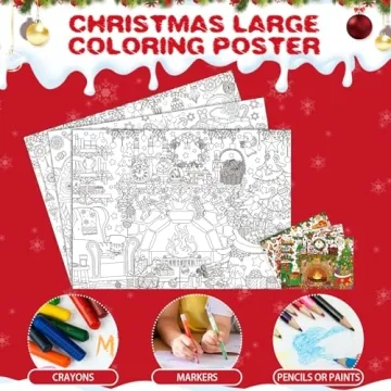 Christmas Giant Coloring Posters Set for Kids Fun