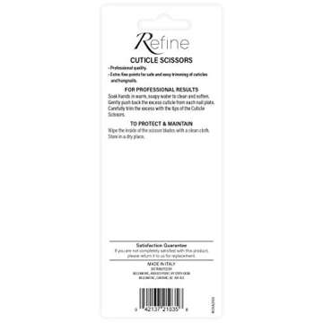 REFINE Cuticle Scissors - Italy - Premium Extra-Fine Point Tip
