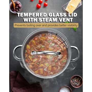 Cook N Home 6-Piece Stainless Steel Cookware Set