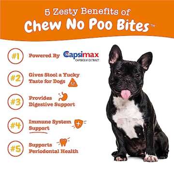 Zesty Paws Chew No Poo Bites for Dogs - Coprophagia Relief - Stool Eating Deterrent Soft Chews for Dogs - Gut, Periodontal & Immune System Support with Probiotics - Chicken - 90 Ct