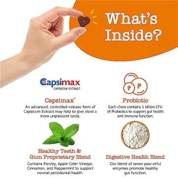 Zesty Paws Chew No Poo Bites for Dogs - Coprophagia Relief - Stool Eating Deterrent Soft Chews for Dogs - Gut, Periodontal & Immune System Support with Probiotics - Chicken - 90 Ct