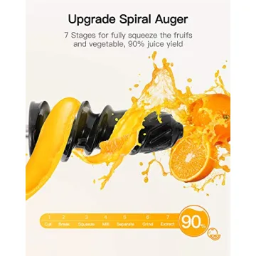 Compact Slow Masticating Juicer with 2 Speed Modes and Recipes