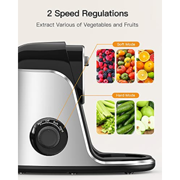 Compact Slow Masticating Juicer with 2 Speed Modes and Recipes