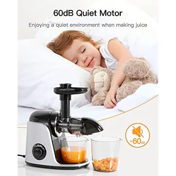 Compact Slow Masticating Juicer with 2 Speed Modes and Recipes