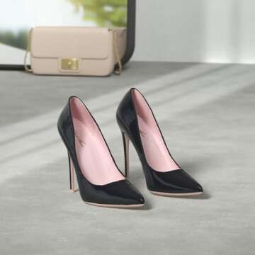 GENSHUO Women's 4.7 Inch Pumps Pointy Closed Toe Stiletto Sexy High Heels Slip on Porm Party Wedding...