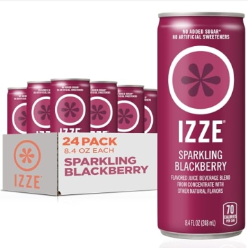 IZZE Blackberry Juice - No Sugar Added, 8.4 oz, 24 Count - Refreshingly Natural