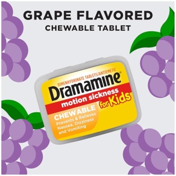 Dramamine Kids Chewable Relief for Motion Sickness 8 Count