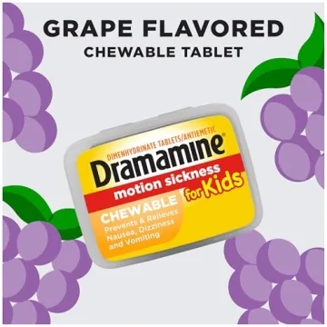 Dramamine Kids Chewable Relief for Motion Sickness 8 Count