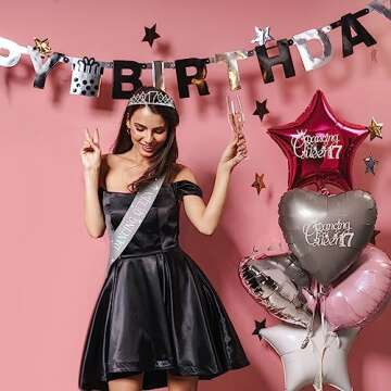 17th Birthday Party Decorations Set for Dancing Queens