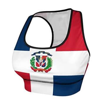 AuHomea Women Yoga Set with Dominican Flag Design