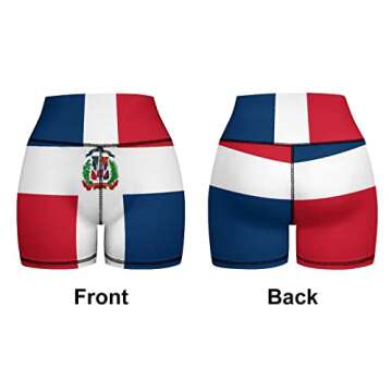 AuHomea Women Yoga Set with Dominican Flag Design