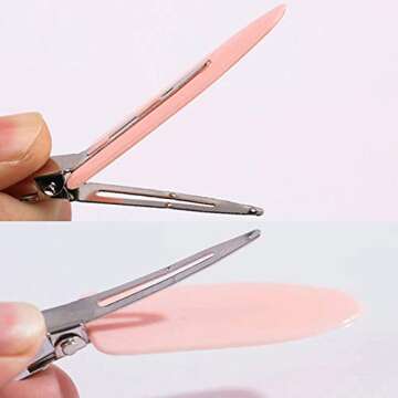 6 Pieces No Bend Hair Clips, No Crease Hair Clip for Hairstyling, Makeup Clips for Women and Girls (...