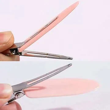 6 Pieces No Bend Hair Clips, No Crease Hair Clip for Hairstyling, Makeup Clips for Women and Girls (...
