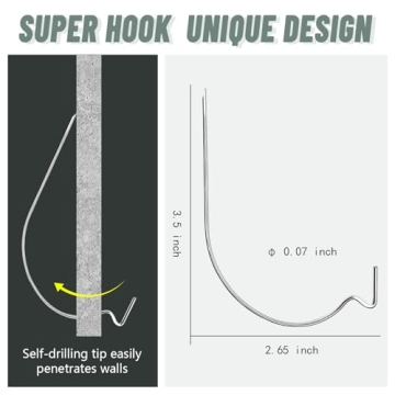 FURHUA Super Hook Hangers - 20pcs Durable Picture Hang Kit