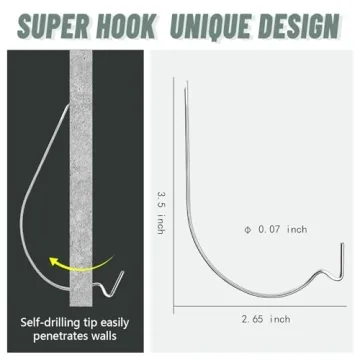 FURHUA Super Hook Hangers - 20pcs Durable Picture Hang Kit