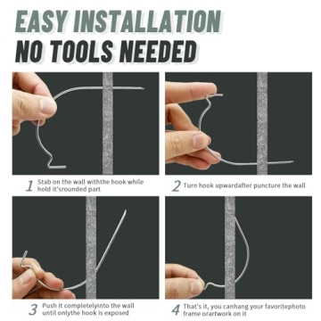 FURHUA Super Hook Hangers - 20pcs Durable Picture Hang Kit