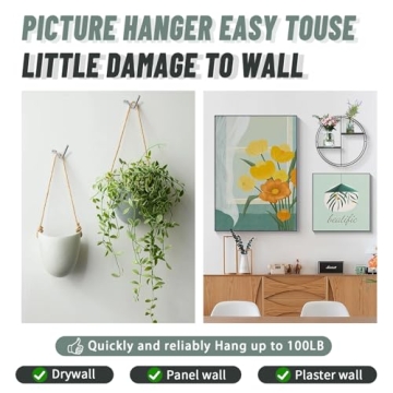 FURHUA Super Hook Hangers - 20pcs Durable Picture Hang Kit