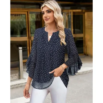Stylish Timeson Women's 3/4 Sleeve Office Blouses