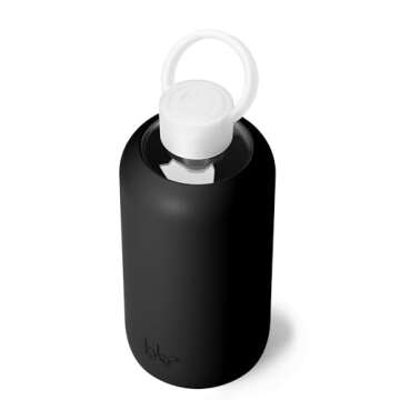 bkr - Big Smooth - Reusable Glass Water Bottle - Leakproof, Durable, Workout & Travel Friendly, Carr...