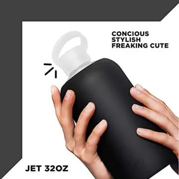 bkr Big Smooth Glass Water Bottle - Stylish & Durable 1L