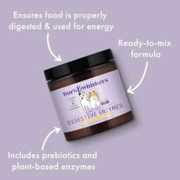 Bark & Whiskers Digestive Enzymes Kibble Diet, for Dogs & Cats, 4.23 oz. (120 g), 150 Scoops, Promotes Carb & Starch Breakdown, Veterinarian Formulated, Non-GMO, Dr. Mercola