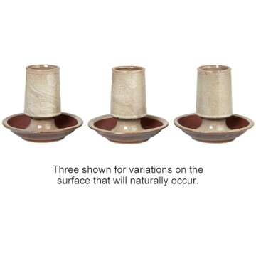 Stoneware Match Holder with Striker Plate, Reactive Glaze, Grey (Each One Will Vary)