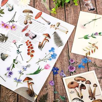 200 Pcs Floral Vintage Scrapbooking Stickers for DIY