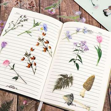 200 Pcs Floral Vintage Scrapbooking Stickers for DIY