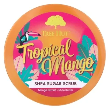 Tree Hut Shea Sugar Scrub Tropical Mango, 18oz, Ultra Hydrating and Exfoliating Scrub for Nourishing Essential Body Care