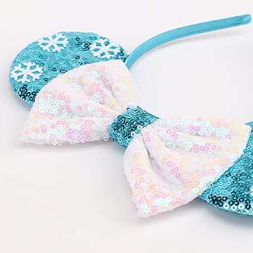 DRESHOW Mouse Ears Bow Headbands Glitter Party Decoration Cosplay Costume for Girls & Women
