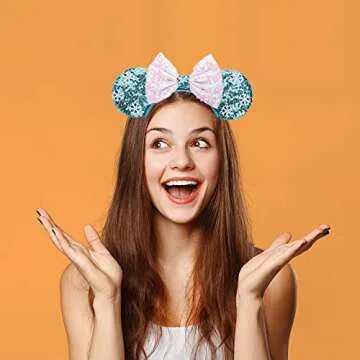 DRESHOW Mouse Ears Headbands for Magical Disney Fun
