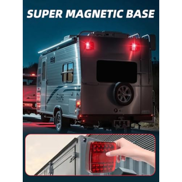 SPNANMA Wireless Trailer Lights Kit: Magnetic LED Tail Lights, Rechargeable & Waterproof