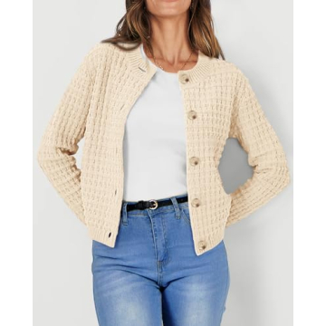PRETTYGARDEN Women's Cotton Knit Cardigan Stylish Comfort