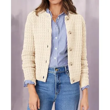 PRETTYGARDEN Women's Cotton Knit Cardigan Stylish Comfort