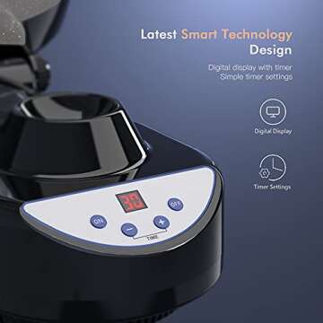 TASALON Standing Hair Steamer for Deep Conditioning - Hooded Steam Cap for Natural, Dyed Hair - Prof...