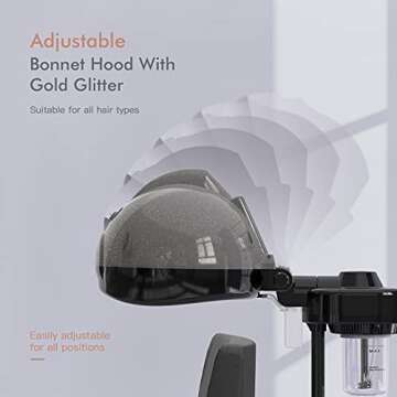 TASALON Standing Hair Steamer for Deep Conditioning - Hooded Steam Cap for Natural, Dyed Hair - Professional Steamer for Hydration, Dry Hair Treatment-Heated Micro Mist Steamer for Spa, Home Use