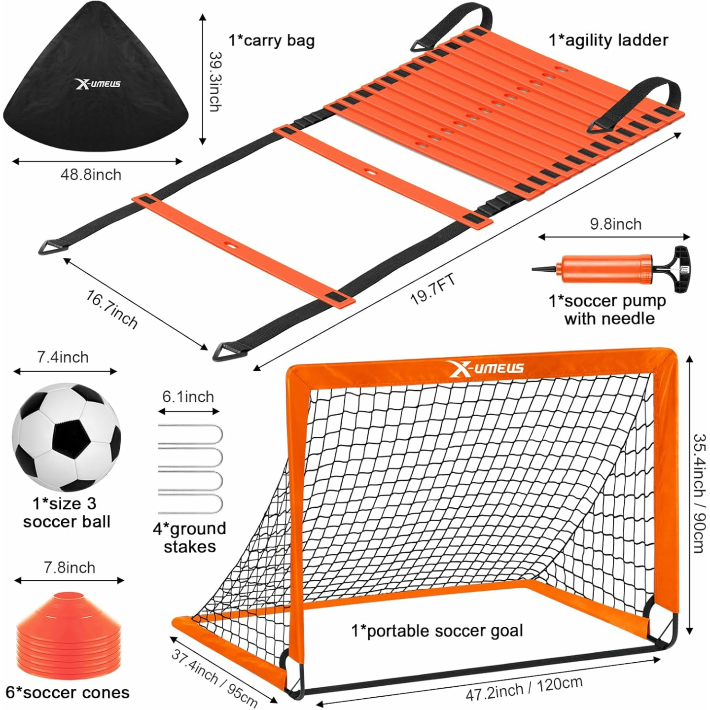 Backyard Soccer Goals - Training Set with Ball & Agility Gear