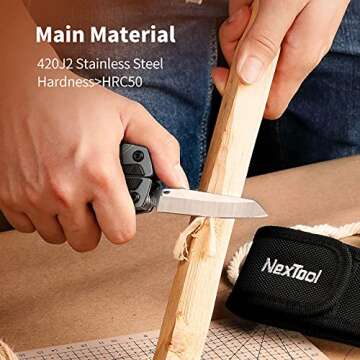 NexTool Multitool with Dual Safety Locking, 14 in 1 Multi-Tool with Pocket Knife, 9 in 1 Bits Set and Serrated Knife, Multitool Knife Perfect for Camping, Fishing, Bushcraft (Sailor Pro)