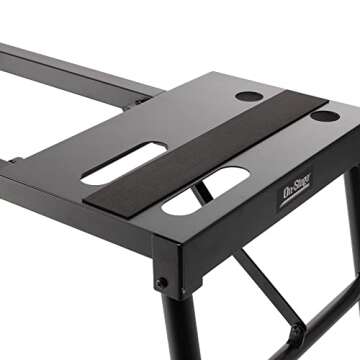 On-Stage KS7150 Platform-Style Keyboard Stand (Setup for Keyboards, Synths, Organs, and Electric Pianos, 230 lb Capacity, Adjustable Height and Width, Folding, Portable, Rubber Feet, Metal, Black)
