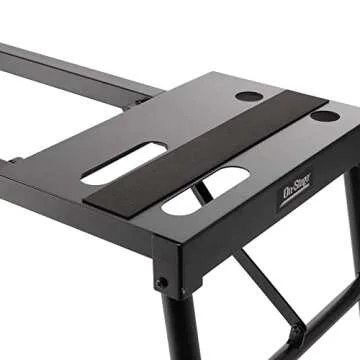 On-Stage KS7150 Platform-Style Keyboard Stand (Setup for Keyboards, Synths, Organs, and Electric Pianos, 230 lb Capacity, Adjustable Height and Width, Folding, Portable, Rubber Feet, Metal, Black)